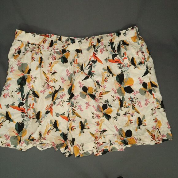 Rachel Zoe Linen Wide Leg Shorts w/Pockets Floral Design Size 3X - Picture 1 of 11